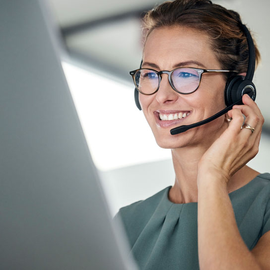 Call centre woman with headset